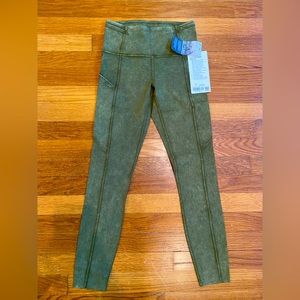 Brand new lululemon fast and free HR green leggings, size 4